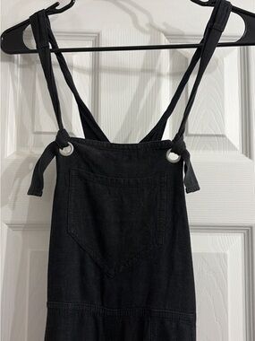 Anthropologie Black Tie-Strap Jumpsuit Romper